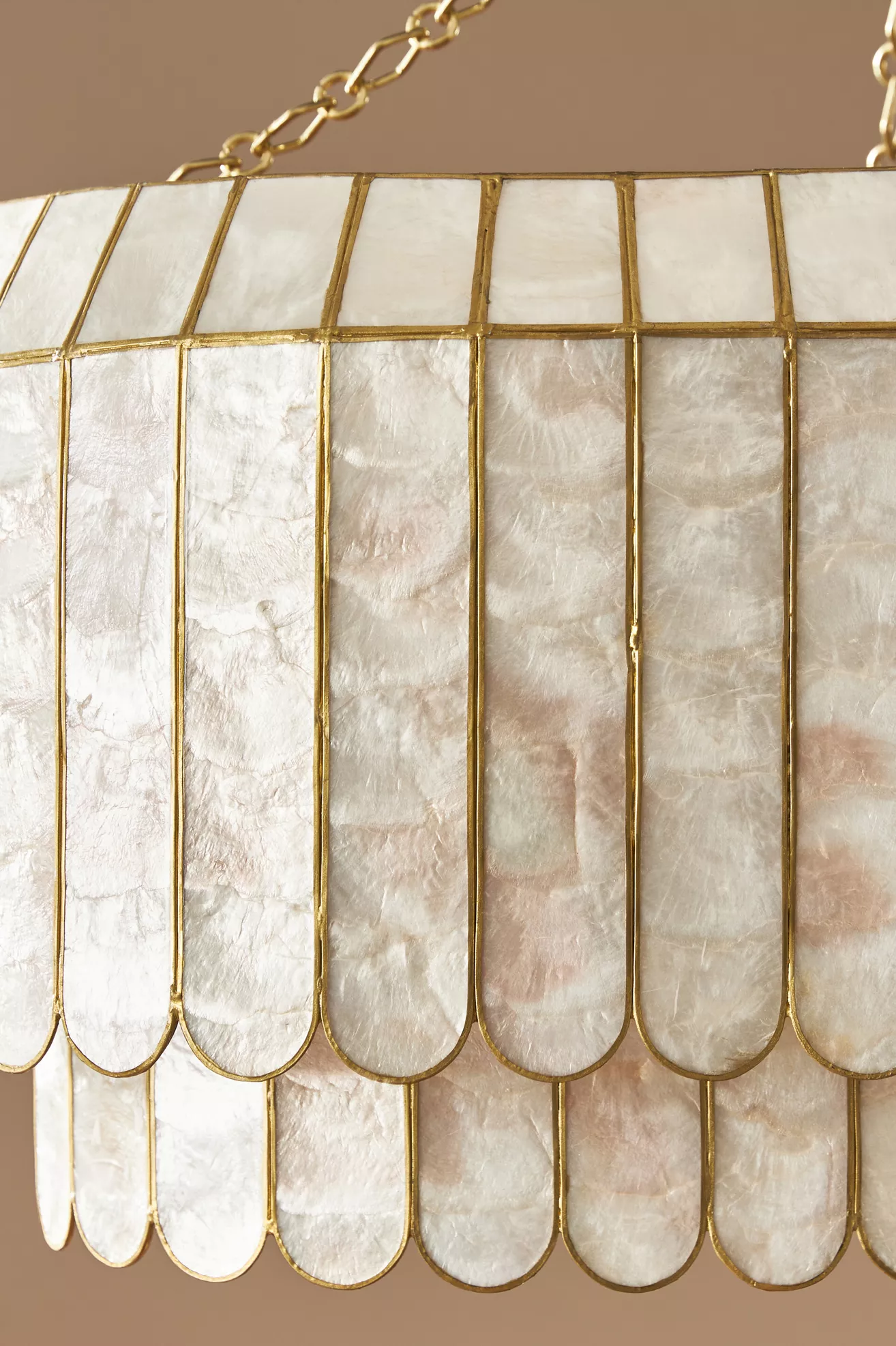 Madelyn Capiz Oval Faceted Chandelier - thumbnail 3
