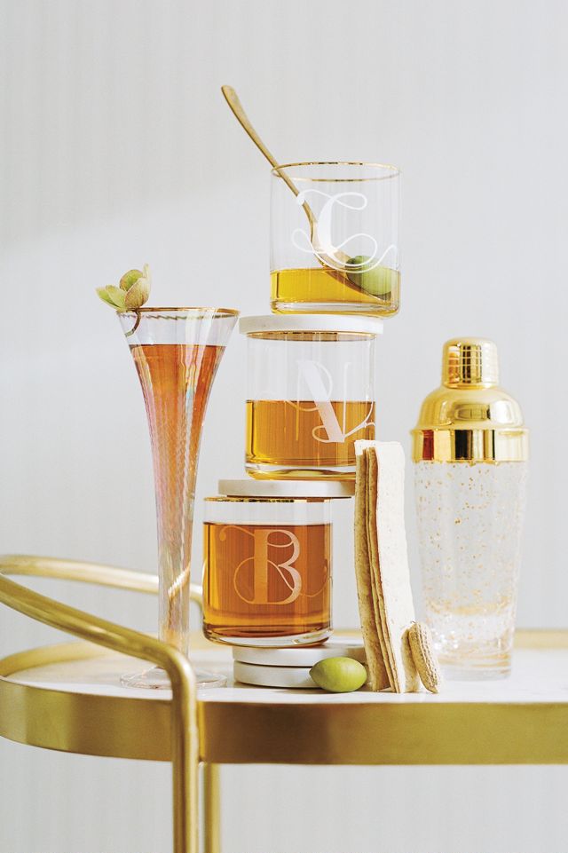 Gilded Monogram DOF Glass #3
