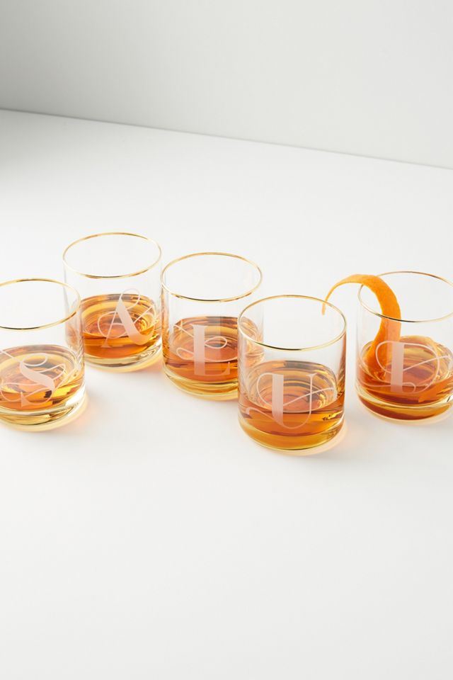Gilded Monogram DOF Glass #1