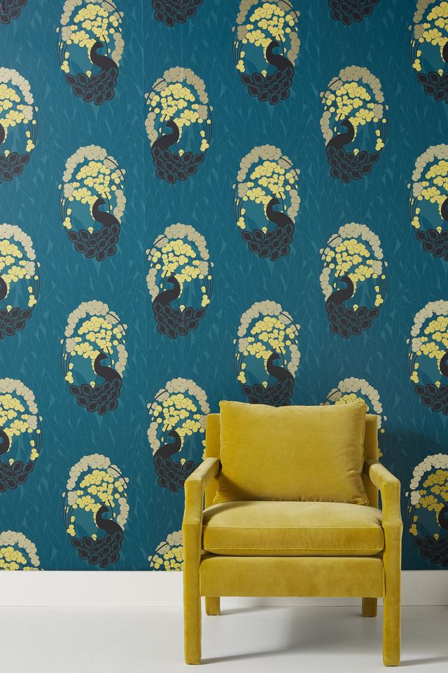 Deco Peacock Wallpaper | AnthroLiving