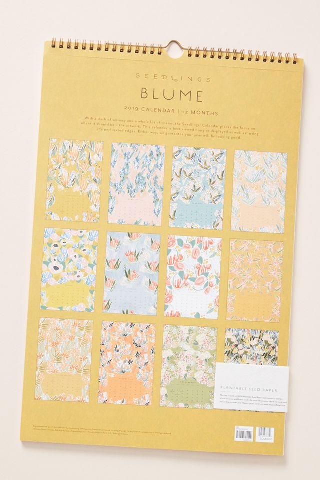 Seedlings Blume 2019 Wall Calendar #4