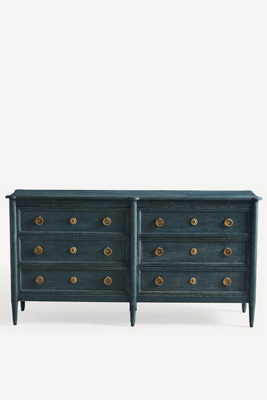indigo blue dresser Mother of Pearl Inlay 7 Drawer Dresser