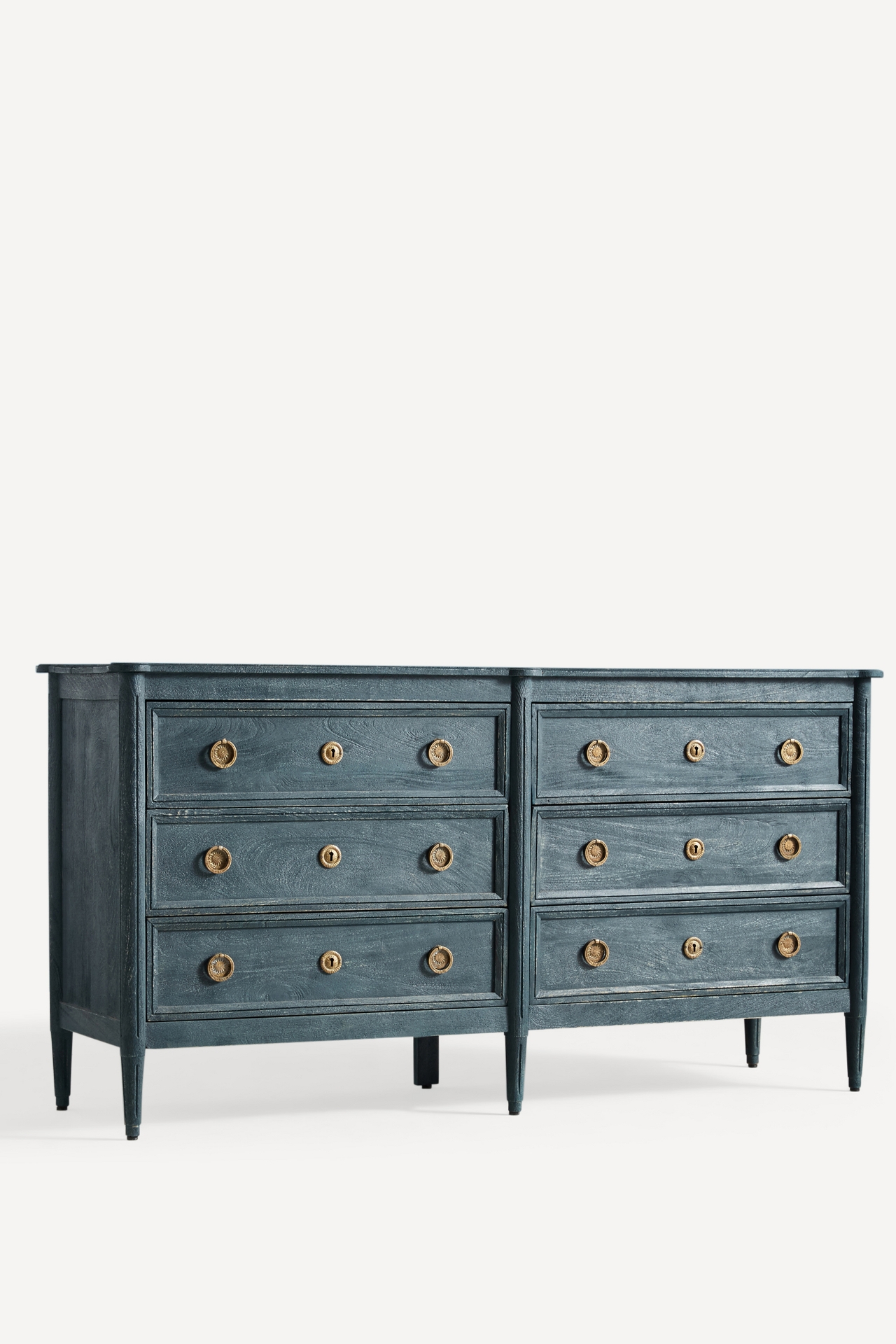 Washed Wood Six-Drawer Dresser