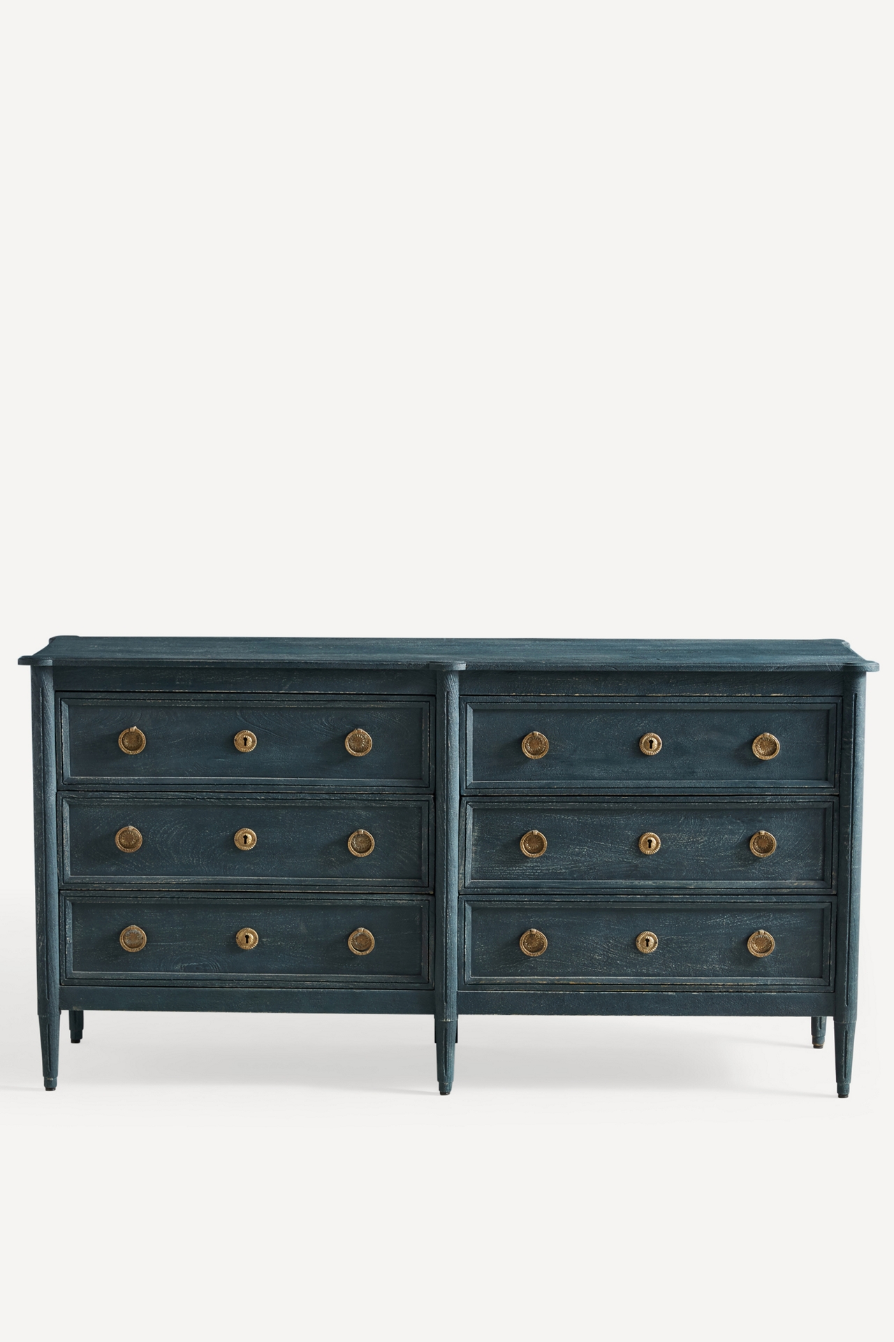 Washed Wood Six-Drawer Dresser