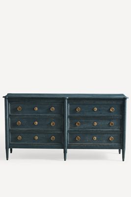 Washed Wood Six-Drawer Dresser