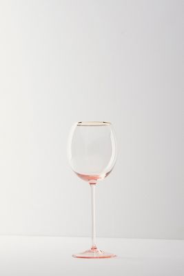 Gilded Rim White Wine Glass | AnthroLiving