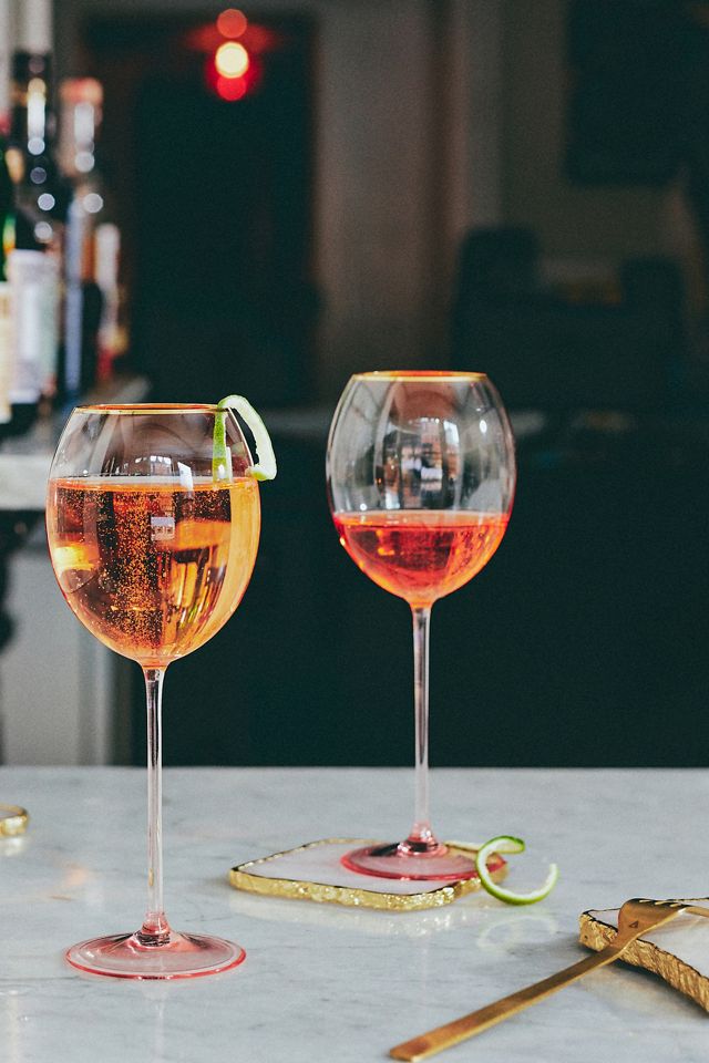 Gilded Rim White Wine Glass #2