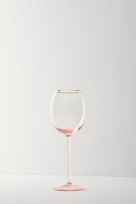 Gilded Rim White Wine Glass