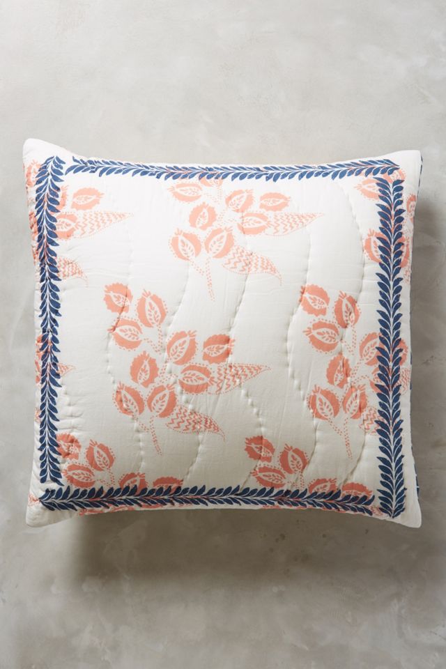 Woodblock Floral Euro Sham