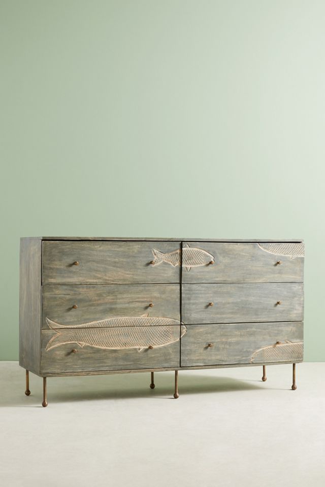 Handcarved Streamlet Six-Drawer Dresser #2