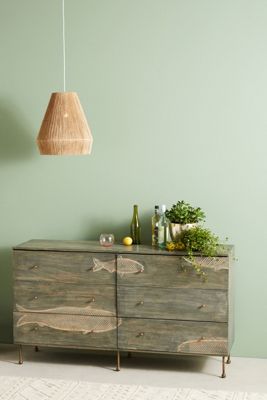 Handcarved Streamlet Six-Drawer Dresser