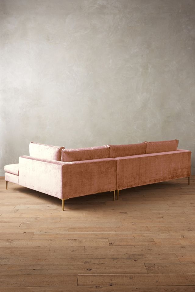 Slub Velvet Edlyn Right Sectional #1
