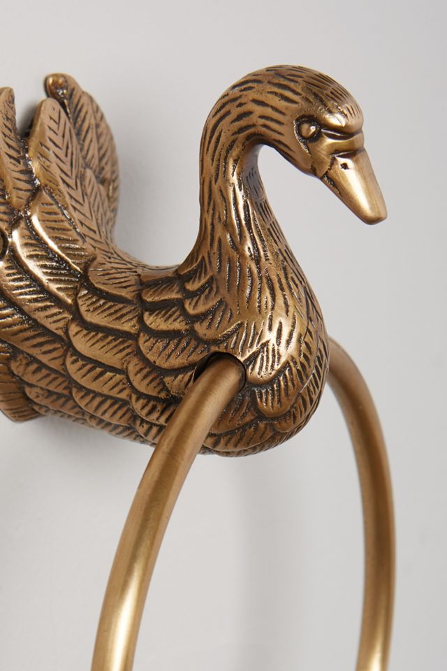 Brass Birdbath Towel Ring #3