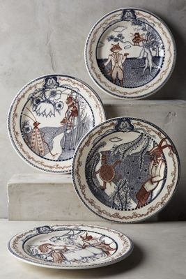 Gien Les Fables Dessert Plate Set