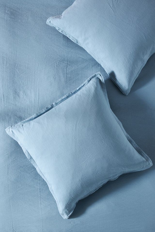 Dusty blue pillow, linen bedding, throw pillow, linen sham, oxford pillow,  linen pillow co…