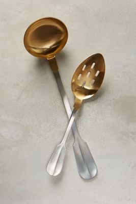 Gold-Tipped Serving Spoons
