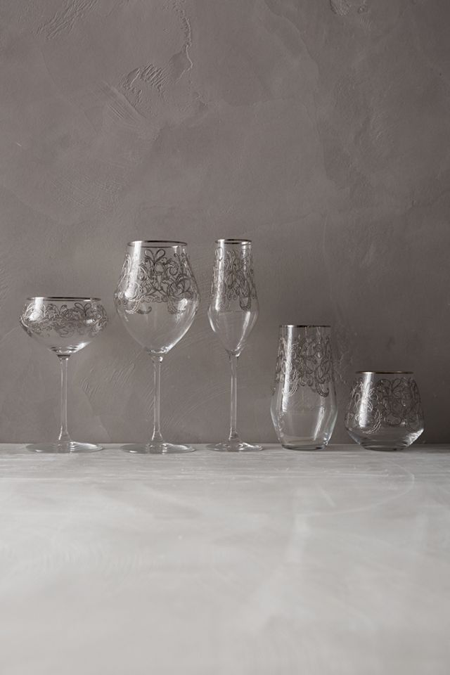 Etched Fern Wine Glass #2