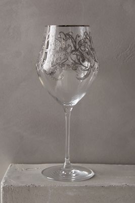 Etched Fern Wine Glass