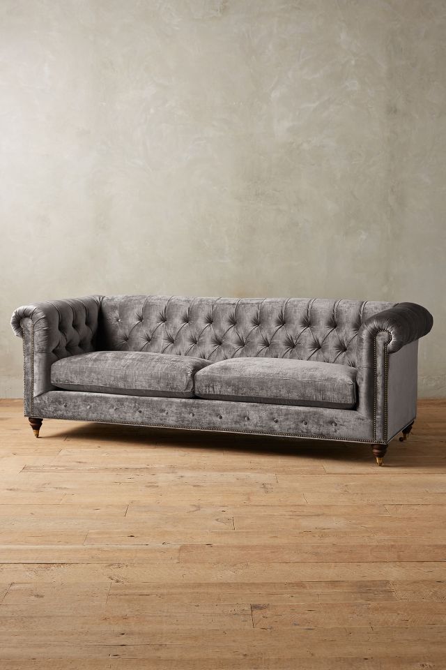 Lyre Chesterfield Two-Cushion Sofa by Anthropologie