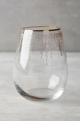 Battenburg Stemless Wine Glass