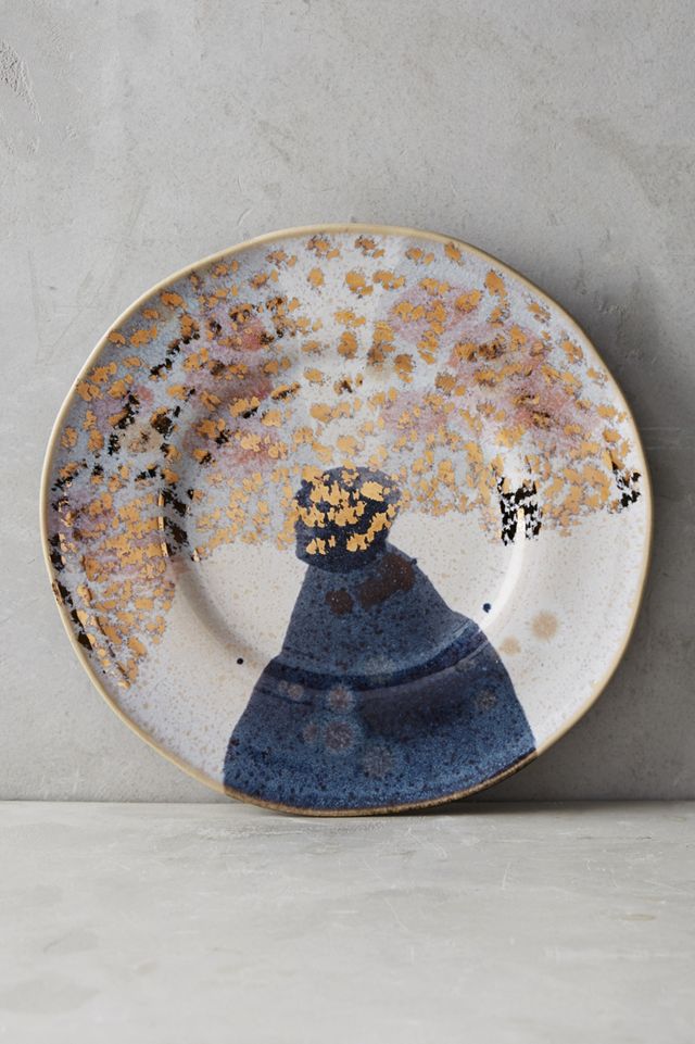 Gold Accent Dessert Plate #1