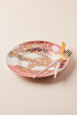 Gold Accent Dessert Plate