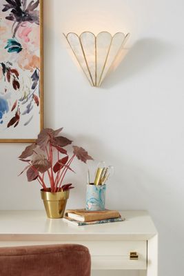 Madelyn Capiz Faceted Sconce Wall Light