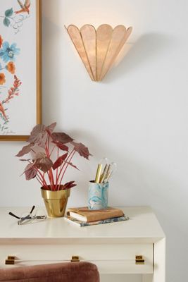 Madelyn Capiz Faceted Sconce Wall Light