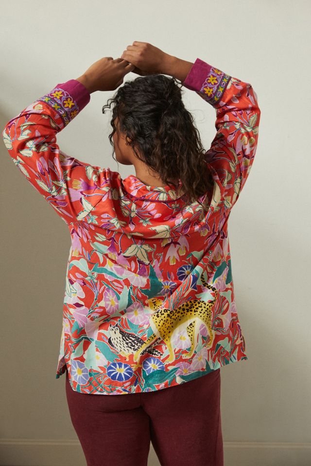 Lil Sire Cheetah Dreams Flannel Sleep Top #5