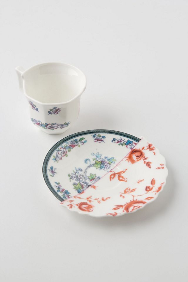 Unlikely Symmetry Floral Teacup & Saucer #1