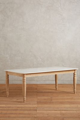 Polished Marble Dining Table, Rectangle