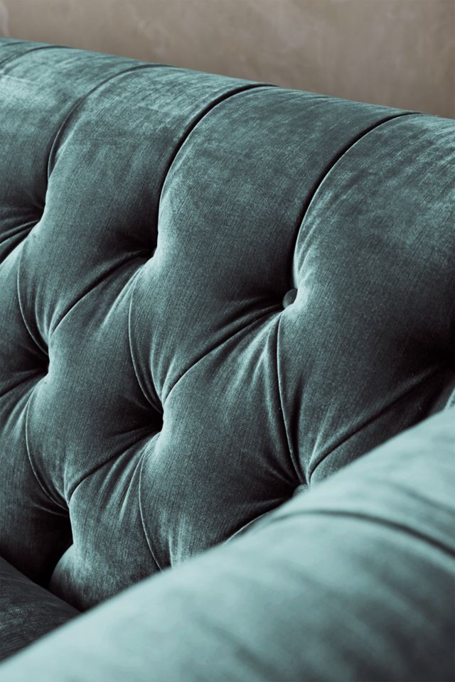 Slub Velvet Lyre Chesterfield Sectional, Wilcox #2