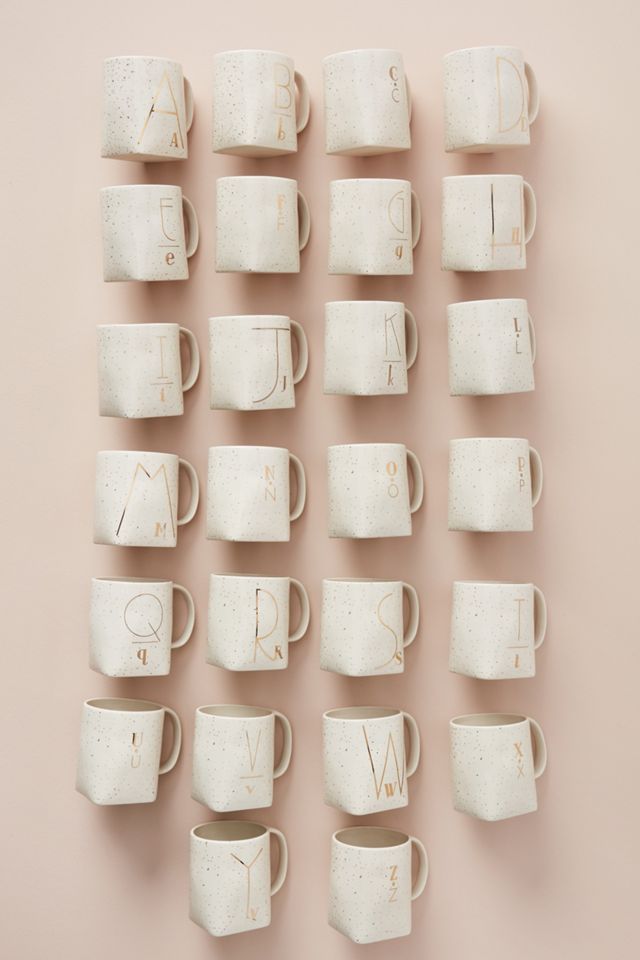 Gilded Shapes Monogram Mug #4