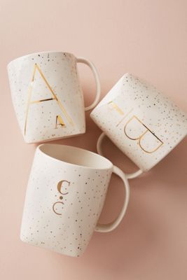 Gilded Shapes Monogram Mug