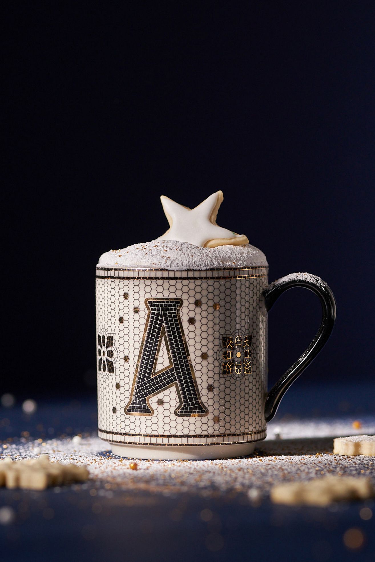 The Bistro Tile Stoneware Mug: Monogram Edition - A, Standard, One Size