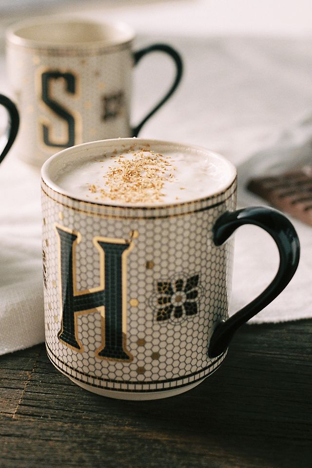 Tiled Margot Monogram Mug Tiled Margot Monogram Mug