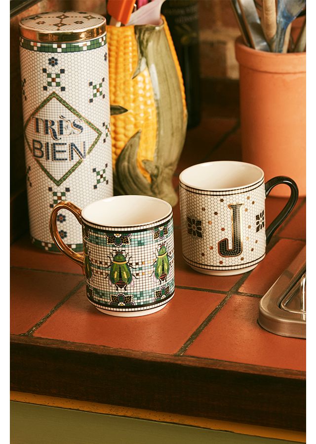 Bistro Tiled Margot Monogram Mug #5