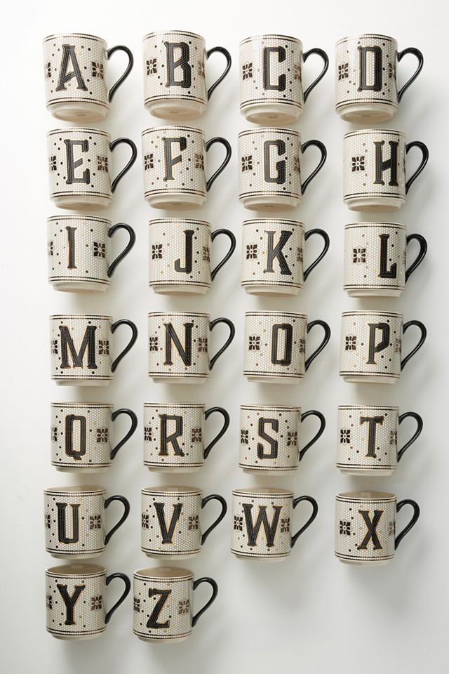 Bistro Tile Stoneware Mug: Monogram Edition #1
