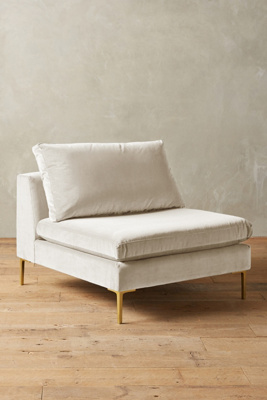 Anthropologie Velvet Edlyn Chair By  In White Size S