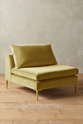 Anthropologie Velvet Edlyn Chair By  In Green Size S