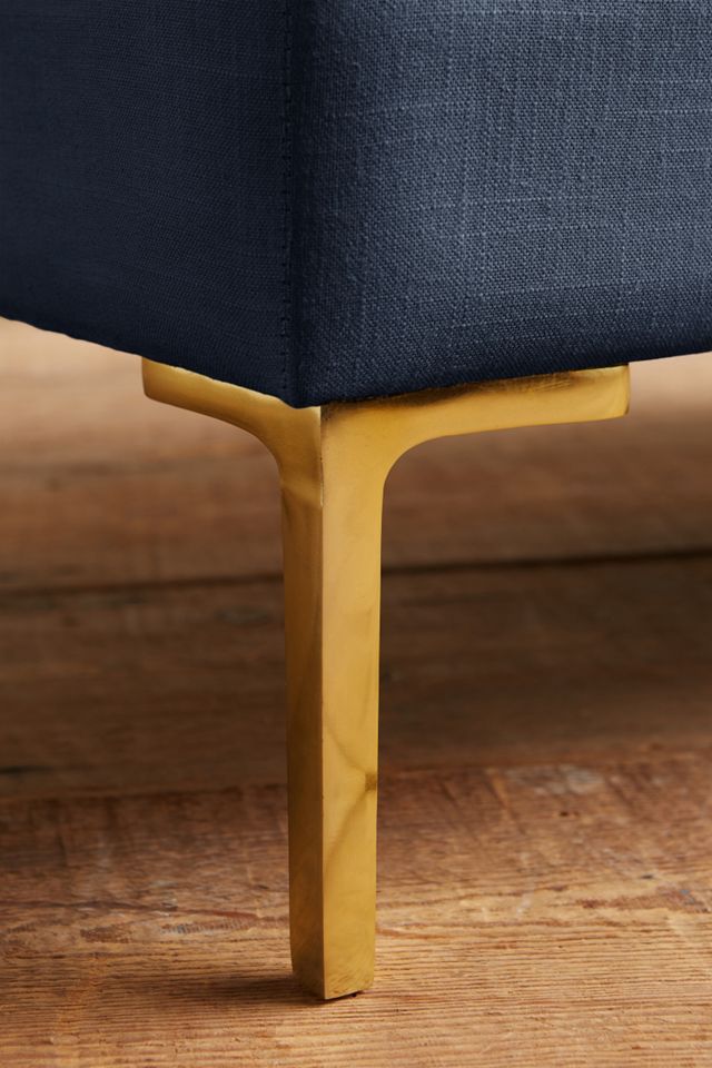 Belgian Linen Edlyn Ottoman #1