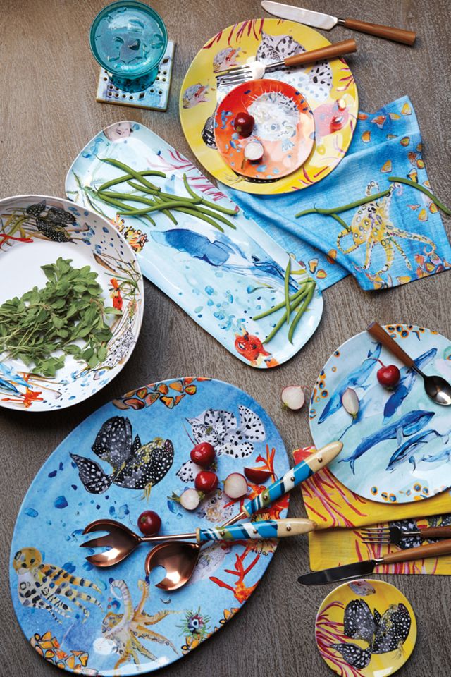 Under The Sea Melamine Canape Plate #1