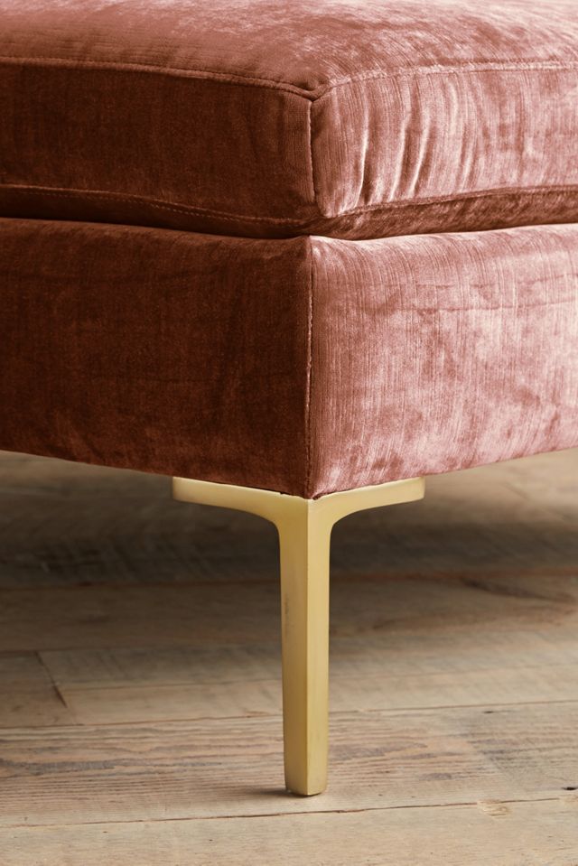 Slub Velvet Edlyn Grand Ottoman #1