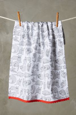 Cat Study Dishtowel