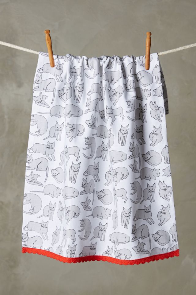 Cat Study Dishtowel