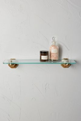Brass Circlet Glass Shelf
