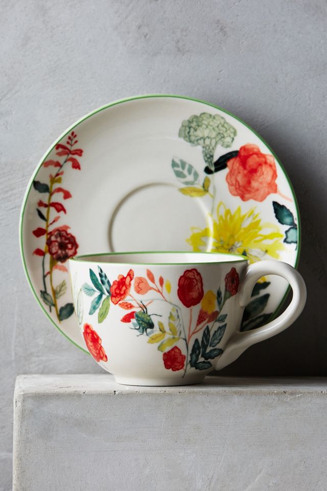 Climbing Rose Teacup & Saucer