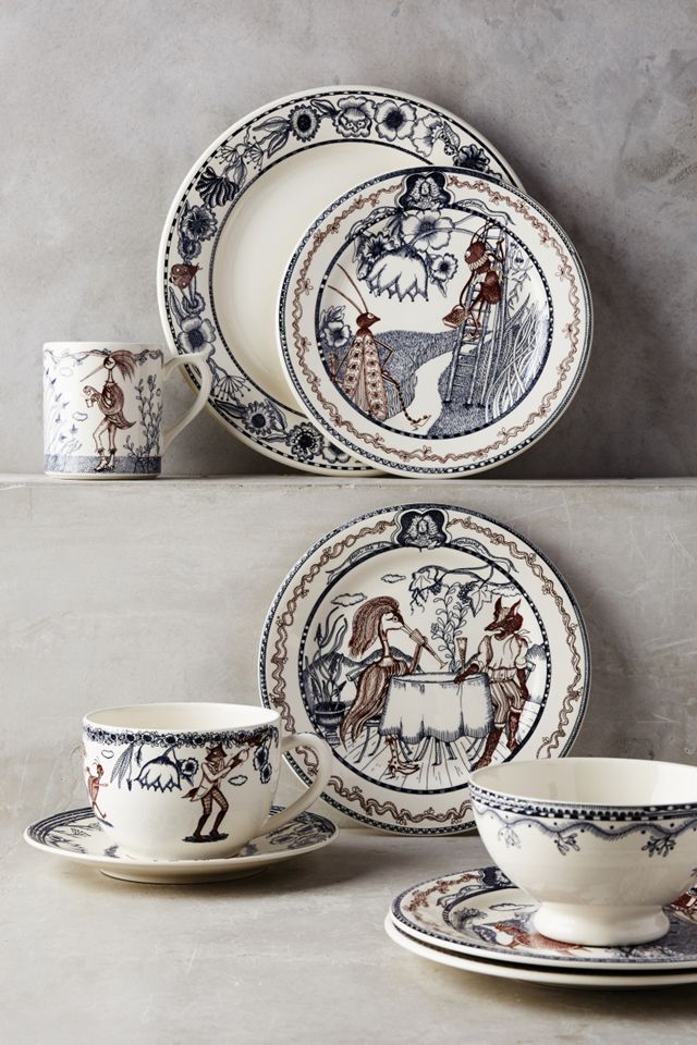 Gien Les Fables Cup & Saucer #1