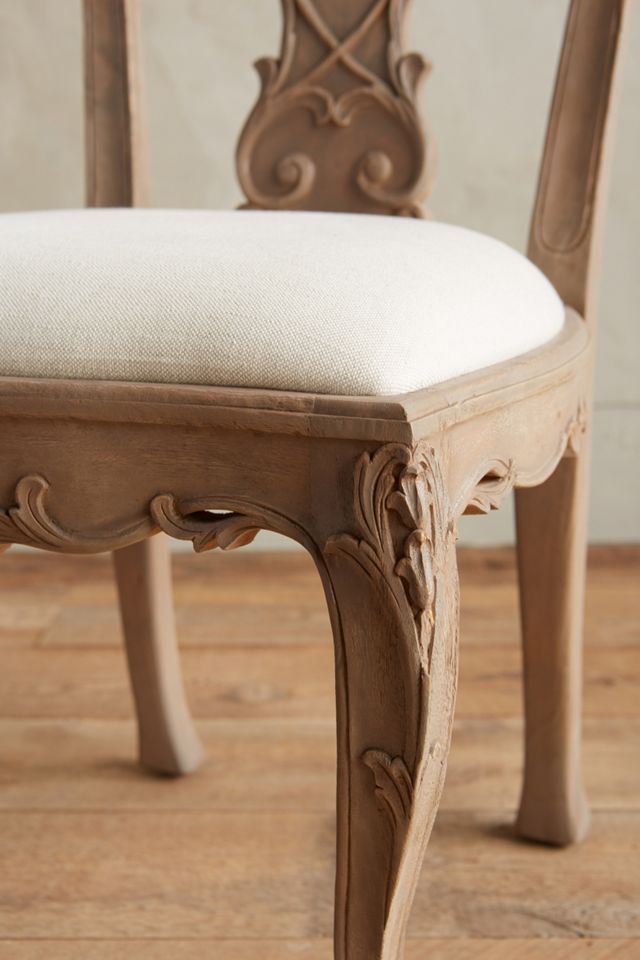 Handcarved Tassel Armless Dining Chair #3