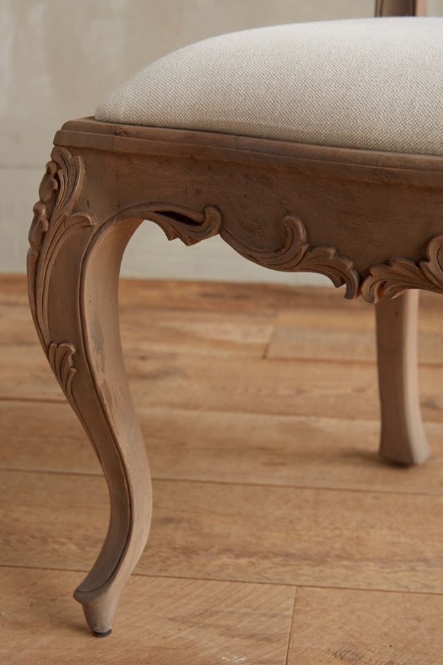 Handcarved Tassel Armless Dining Chair #4